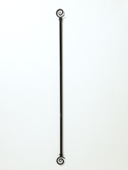Black Swirled End Romane Extendable Curtain Rod 120cm-210cm
