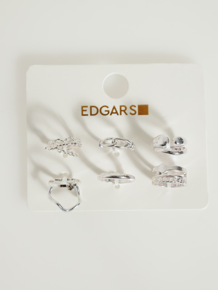 10 Pack Ring Set Silver