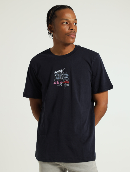 Tokyo Reissue Back & Front Print Tee - Navy