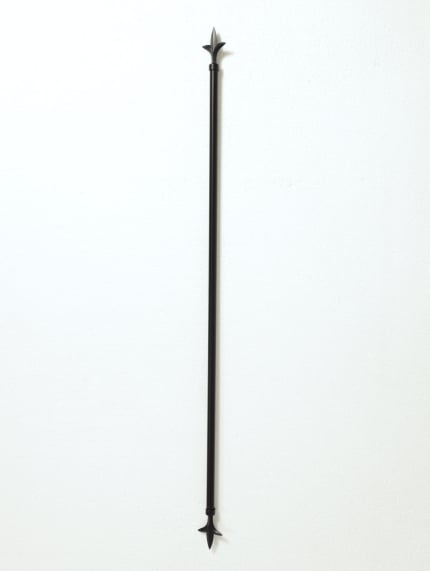 Black Pointed Star End Extendable Curtain Rod 120Cm-210Cm