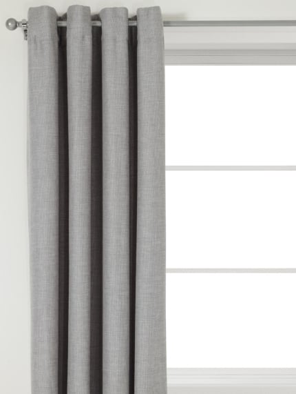 Lined Seville Texture Eyelet Curtain - Grey