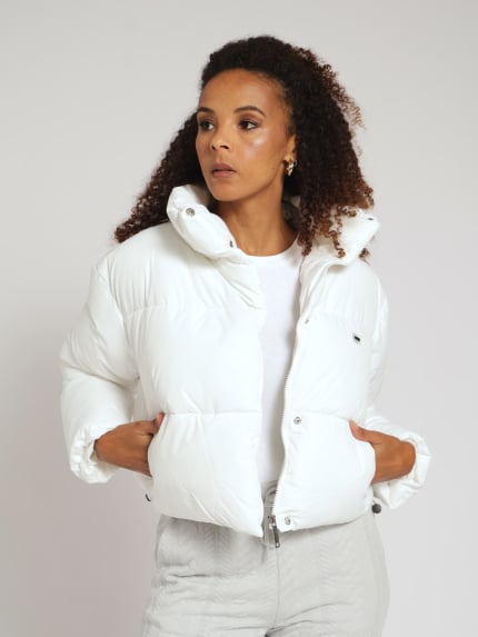 Shorter Length Puffer Jacket - Bright White