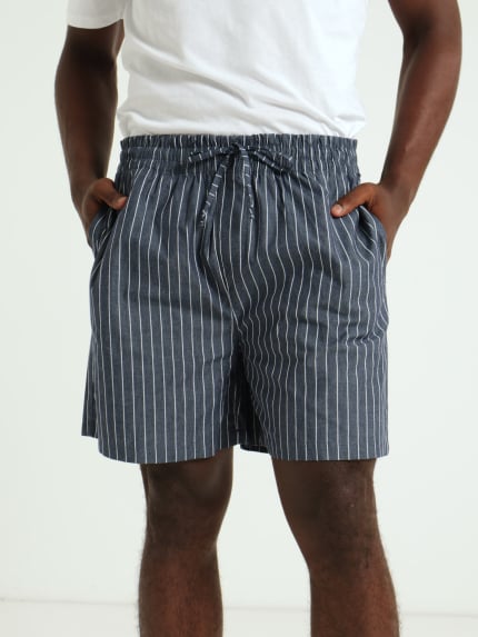 Stripe Woven Shorts - Blue