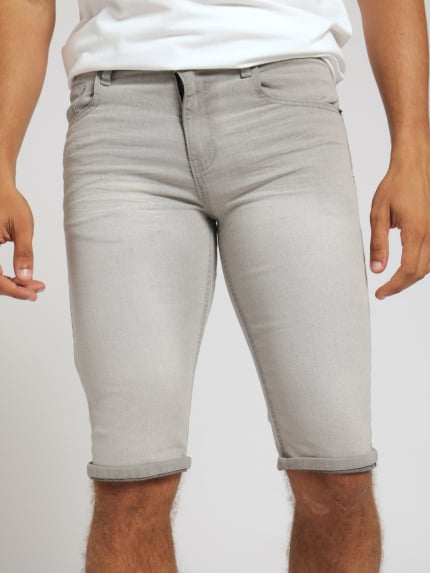 5 Pocket Denim Shorts - Light Grey