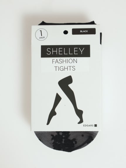 Lace Design Fashion Stockings - Black