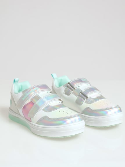 Girls Neon Sneaker - Silver