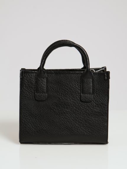 Top Handle Square Tote Bag - Black