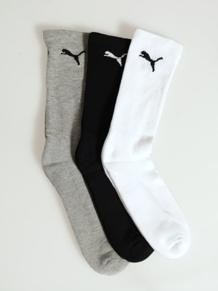 3 Pack Tennis Socks - White /Grey /Black