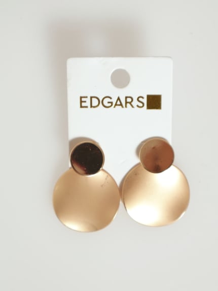 Disc Drop Earrings - Gold
