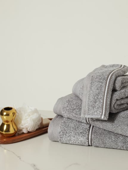 Premium Melange Bath Towels - Charcoal