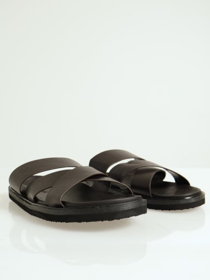 Moulded Cross Over Sandal - Chocolate