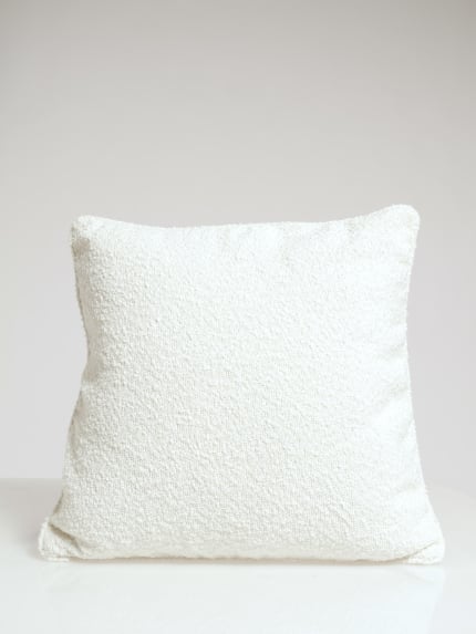 Boucle Cushion with Piping - Ivory