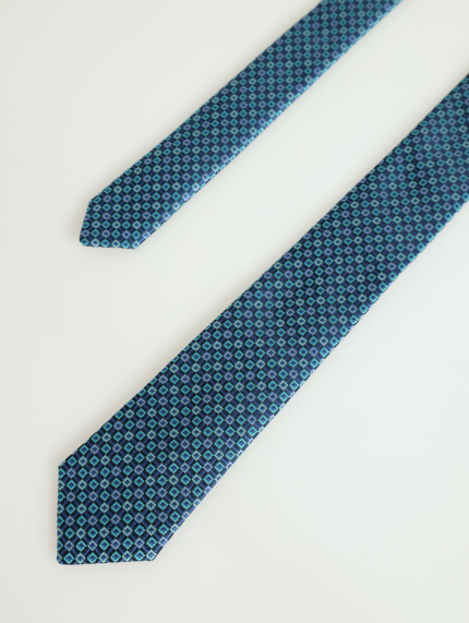 Micro Geo Fashion Tie - Blue