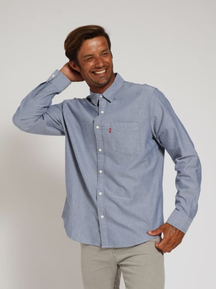 Classic 1 Pocket Standard Peony Shirt - Sky Blue