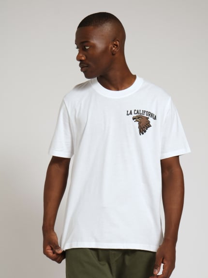 Los Angeles Eagle Front & Back Print Tee - White