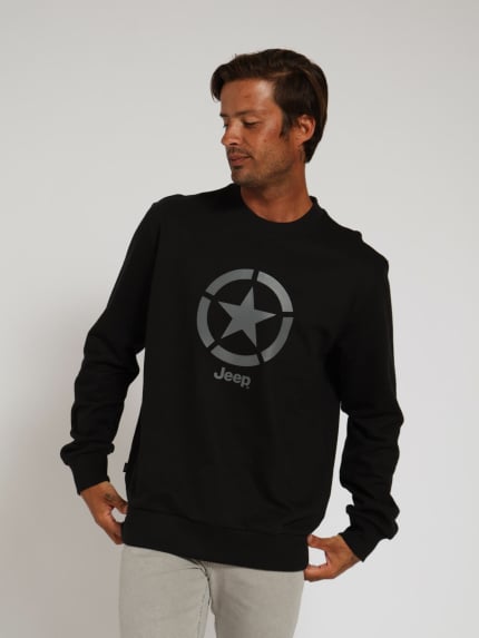 Star Crew Sweater - Black