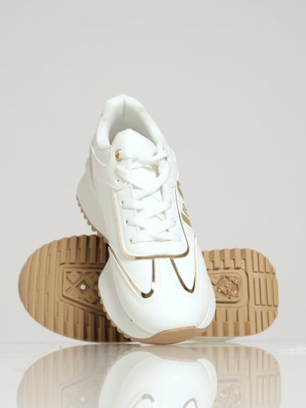 Block Out Lace Up Sneaker - White