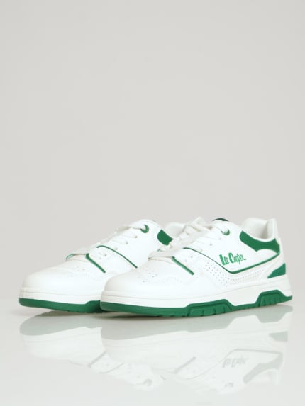 Printed Heel Vulcanized Sneaker - White/Green