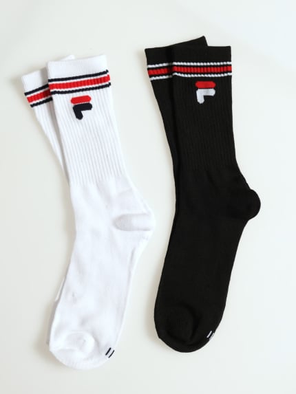 2 Pack Elora Tube Socks -  Black/White