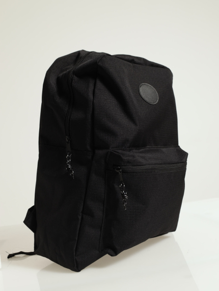 Ripstop With Pu Round Patch Backpack - Black