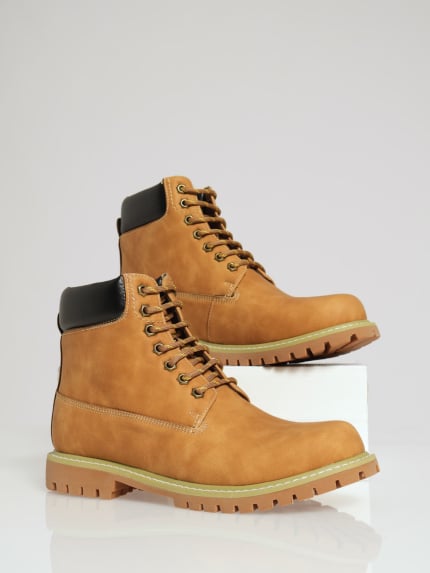 Lace Up Worker Boot - Honey