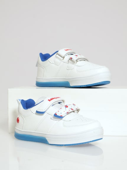 Pre-Boys Low Cut Neon Sneaker - White/Blue
