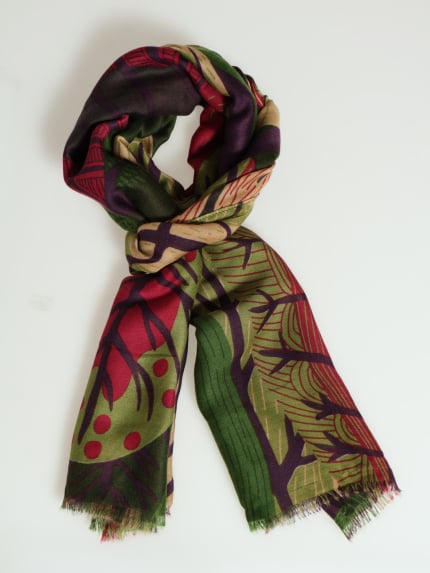 Warm Touch Funky Forest Scarf - Green