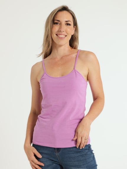 Stretch Cami With Support & Adjustable Straps - Violet