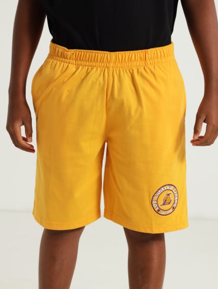 Boys La Lakers Badge Fleece Shorts - Purple
