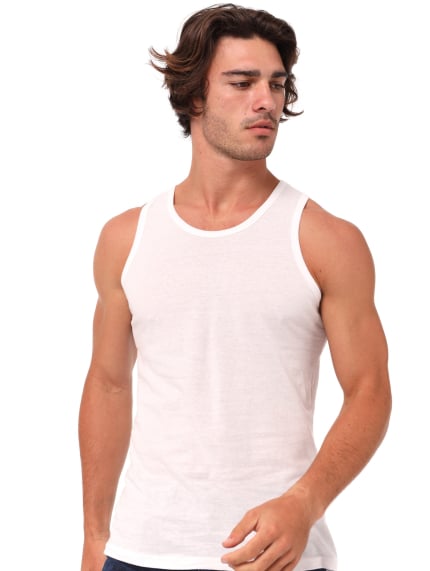 Men's 2 Pack Sleeveless Vest - White