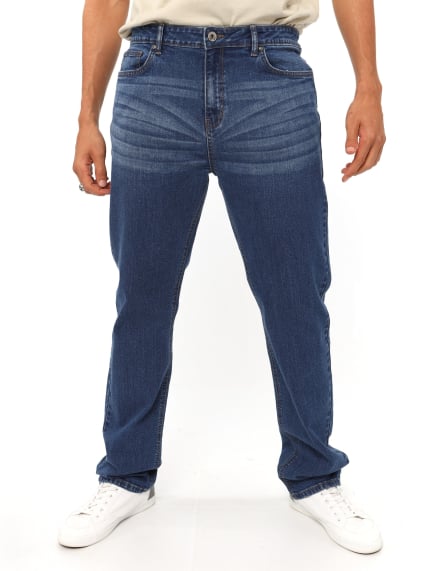 Men's Mid Blue Straight Fit Denim Jean