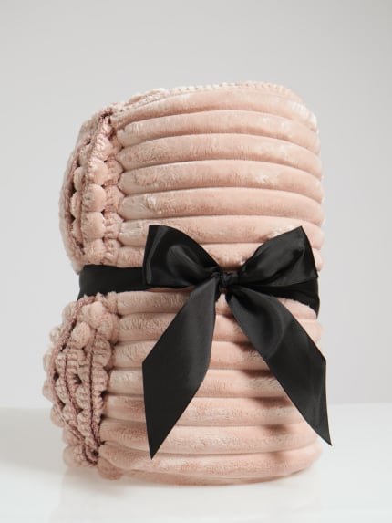 Chunky Rib Blanket 180x230cm - Pink