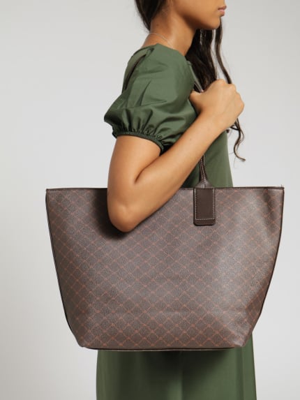 CAROLINA HERRERA Bicolor Leather Top Handle Bag