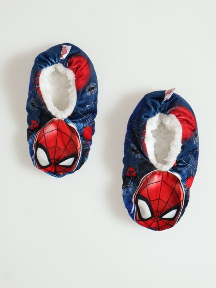 Pre-Boys Spiderman Sherpa Slipper Socks - Red