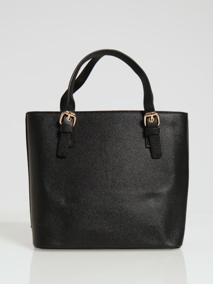 Buckle Detail Tote Bag - Black