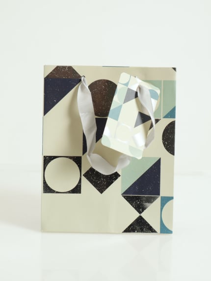 Geo Foil Print Gift Bag - Teal