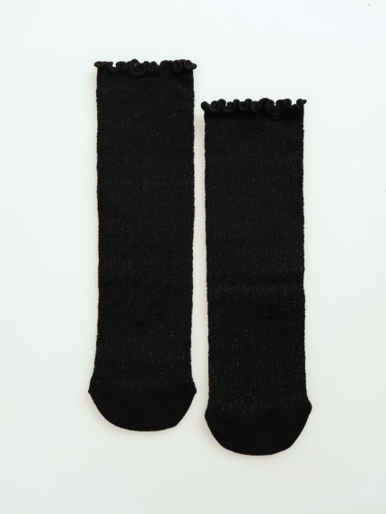 Single Pattern Anklet Socks - Black