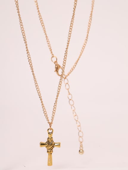 Men's Cross Necklace - Gold