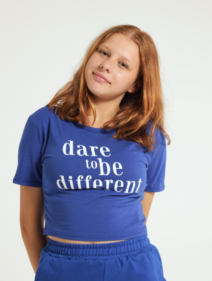 Girls Ring Dare To Be Tee - Blue