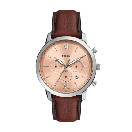Men's Neutra Chronograph Medium Brown LiteHide Leather Watch 