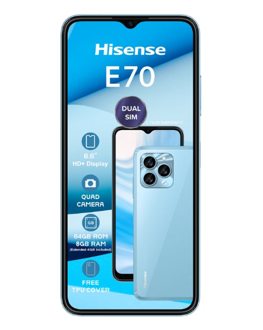 E70 64GB Dual Sim Blue Cellphone