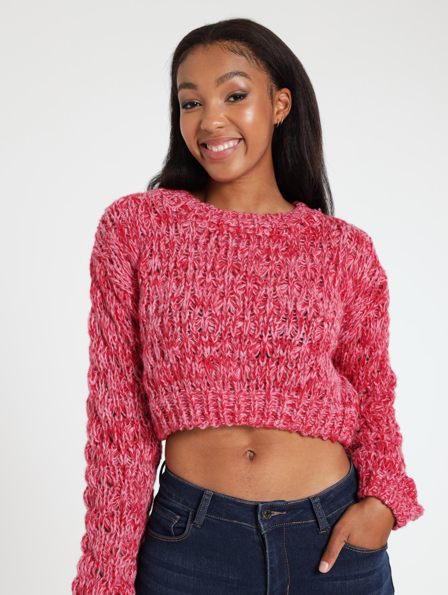 Combo Pullover Knitwear - Red