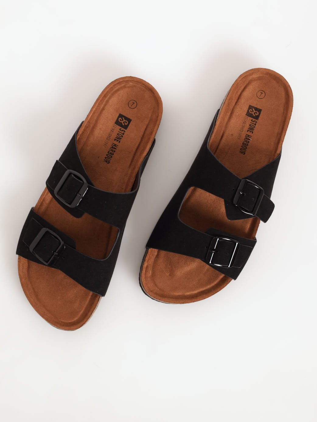 Leather Double Buckle Strap Men Sandals  Fly Flot Malaysia