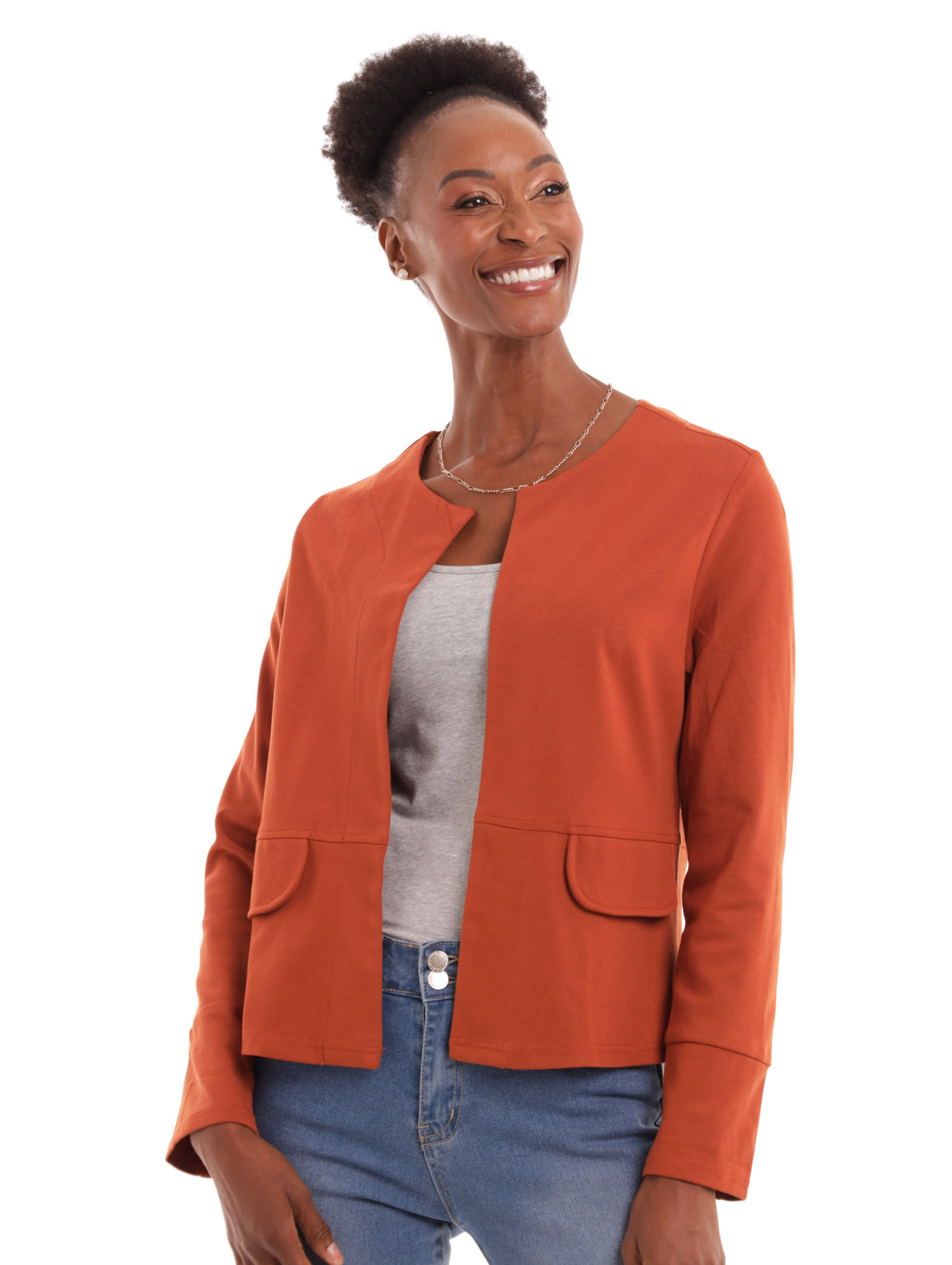 Buy Women's Short Denim Jacket Round Neck Denim Three Quarter Sleeves Light  Blue Jacket Online at desertcartINDIA