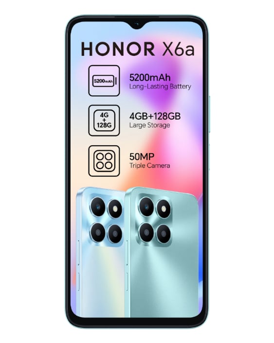 Honor X6A 128GB Dual Sim Cyan Cellphone
